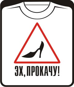 Прикольные футболки: эх прокачу - дама за рулем